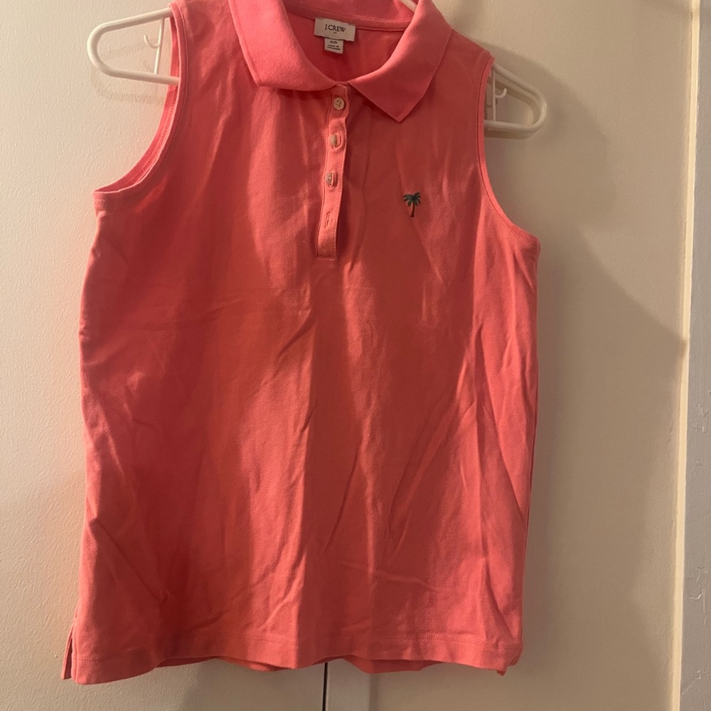 J. Crew Coral Sleeveless Polo Tank